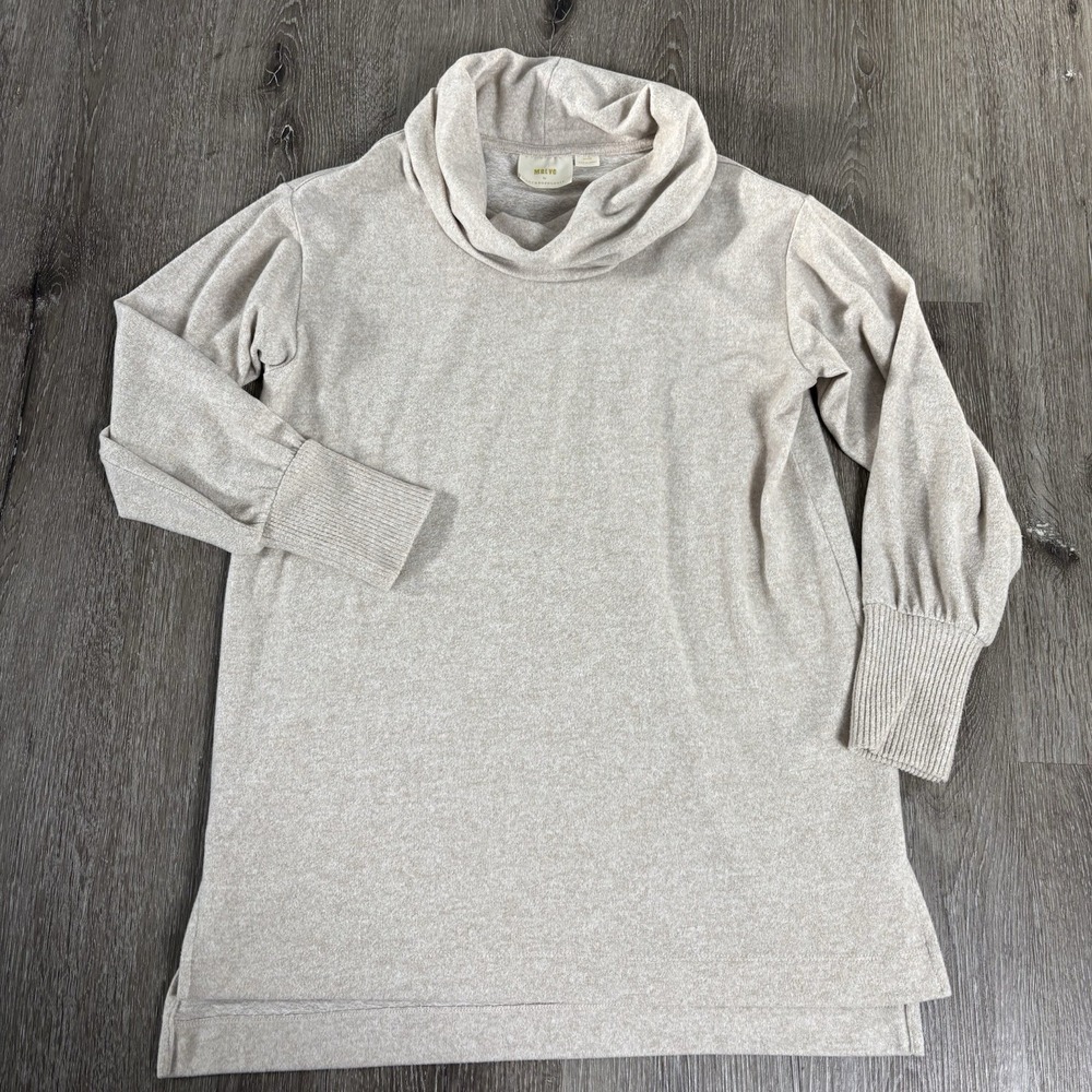 Anthropologie Maeve M Heather Beige Cowl‎ Neck Pullover Tunic